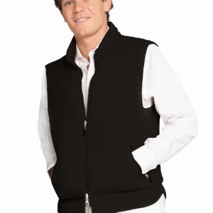 MEN'S 100% CASHMERE SOLID REVERSIBLE VEST.  56039/43SM