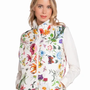 WOMEN'S 100% SILK PRINTED VEST. D-26563/43SMSKM