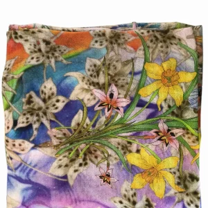 80% CASHMERE 20% SILK PRINTED LIGHTWEIGHT SEQUINED STOLE. 41066/17-3 ST501