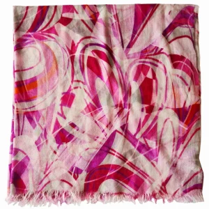 80% CASHMERE 20% SILK PRINTED LIGHTWEIGHT STOLE. 41012/17-3 ST549