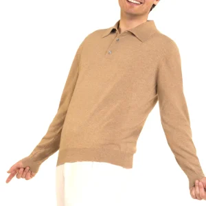 MEN'S 100% CASHMERE SOLID POLO. 21003/60ML