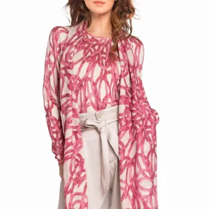 WOMEN'S 80% CASHMERE 20% SILK LIGHTWEIGHT PRINTED CREW NECK. 77200/20MLST578