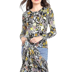 WOMEN'S 80% CASHMERE 20% SILK PRINTED LIGHTWEIGHT CREW NECK. 77200/20MLST488