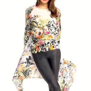 WOMEN'S 80% CASHMERE 20% SILK PRINTED LIGHTWEIGHT CREW NECK. 77200/20MLST447