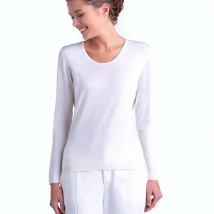 WOMEN'S 80% CASHMERE 20% SILK LIGHTWEIGHT JEWEL NECK. 77200/21ML