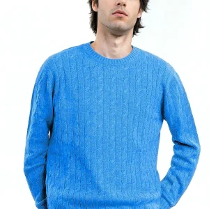 MEN’S 100% CASHMERE 2-PLY CABLE CREW. 27012/20ML