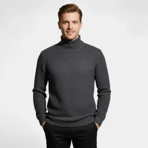 Riche | Pull Homme en Maille à Col Roulé – Coupe Classique Minimaliste