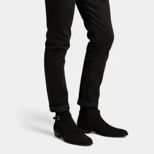 Riche | Bottes Martin homme en daim à boucle
