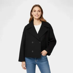 Riche | Veste courte femme en laine à double boutonnage