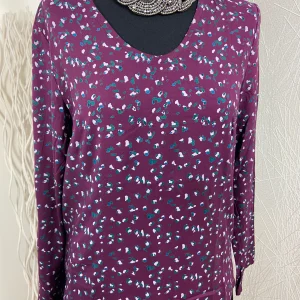 Blouse violet motifs manches longues La Fiancée du Mekong