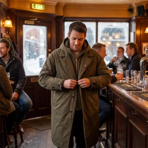 Riche | Silhouette trench à capuche en fin coton pour homme