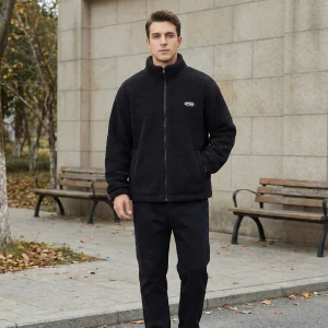 Riche | Veste à col montant en fleece plush pour homme