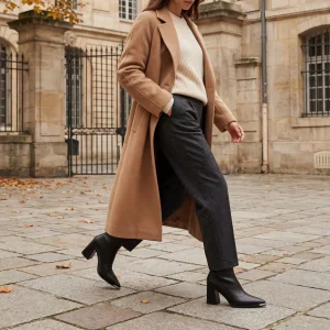 Riche | Bottes à Talon Haut en Cuir à Bout Pointu Doublées Polaire pour Femme