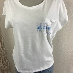 T-shirt sans manches blanc col rond Jane Blue