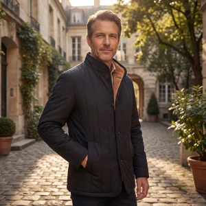 Riche | Veste d’Hiver Matelassée Texturée pour Homme