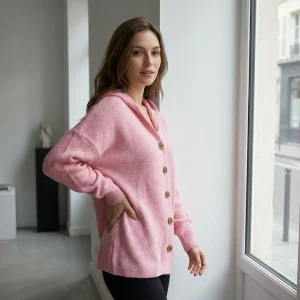 Riche | Cardigan à capuche en coton pour femme