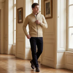 Riche | Gilet homme tricoté – uni décontracté coupe ajustée