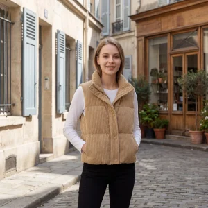 Riche | Veste Femme Matelassée Sans Manches à Col Montant