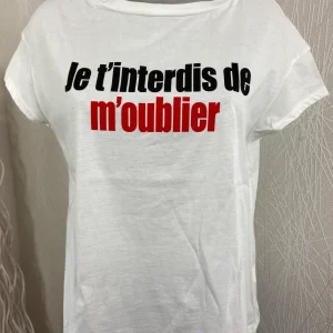 T-shirt coton blanc je t'interdis de m'oublier Johanna