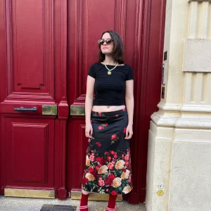 Jupe Toscane - Satin de coton fleuri italien